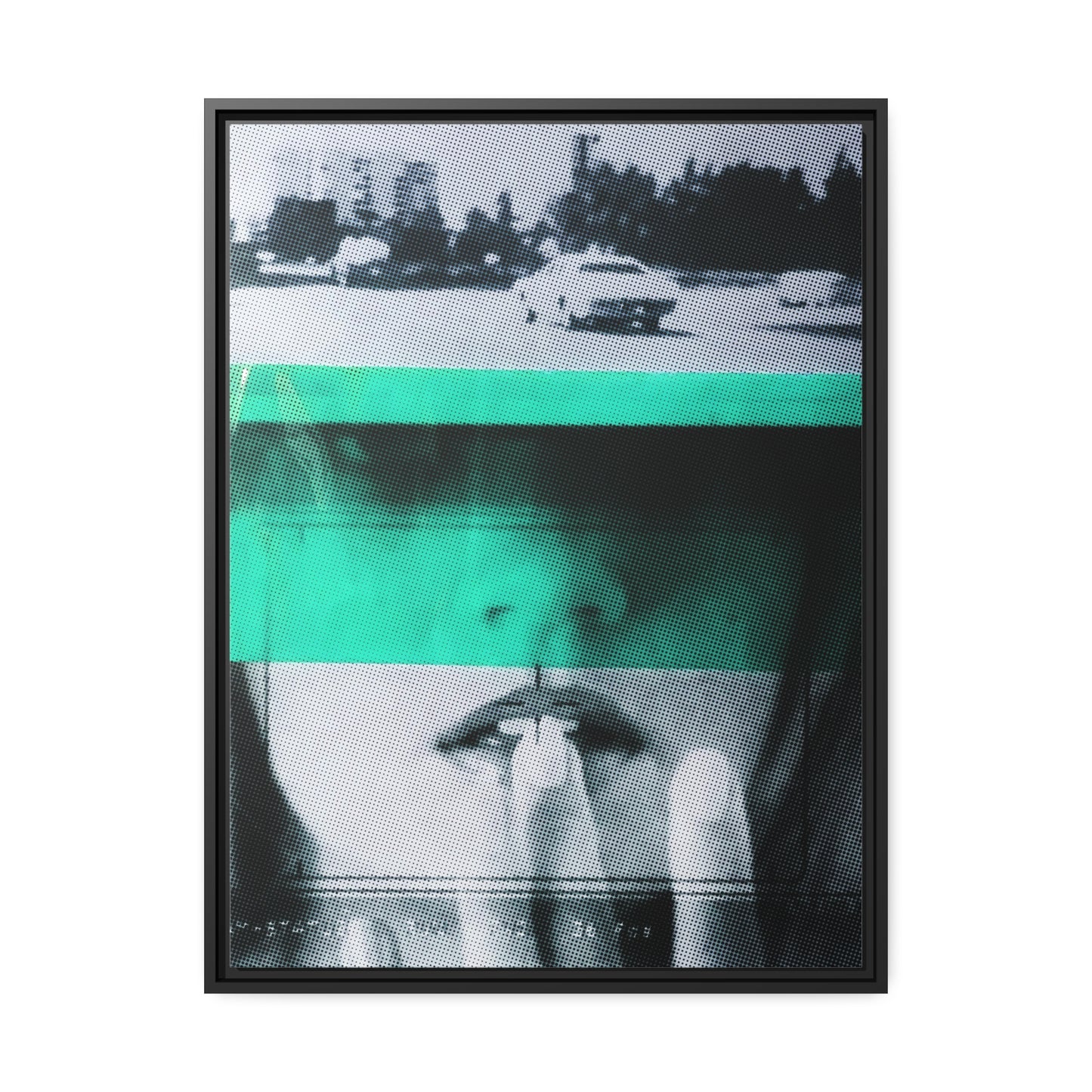 Cadillac Kiss Turquoise - Framed Canvas