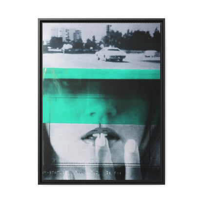 Cadillac Kiss Turquoise - Framed Canvas