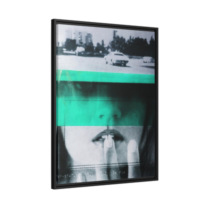 Cadillac Kiss Turquoise - Framed Canvas