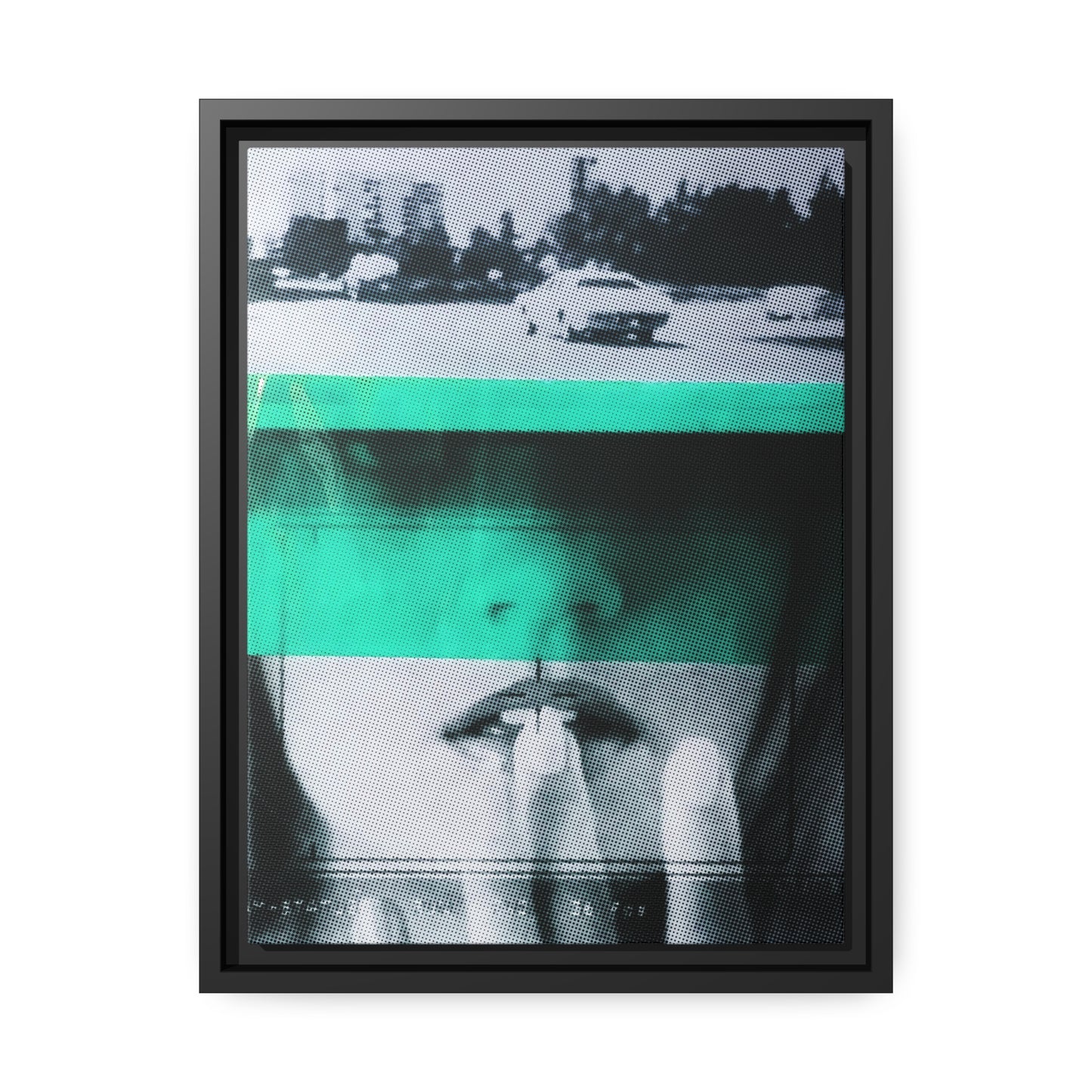 Cadillac Kiss Turquoise - Framed Canvas