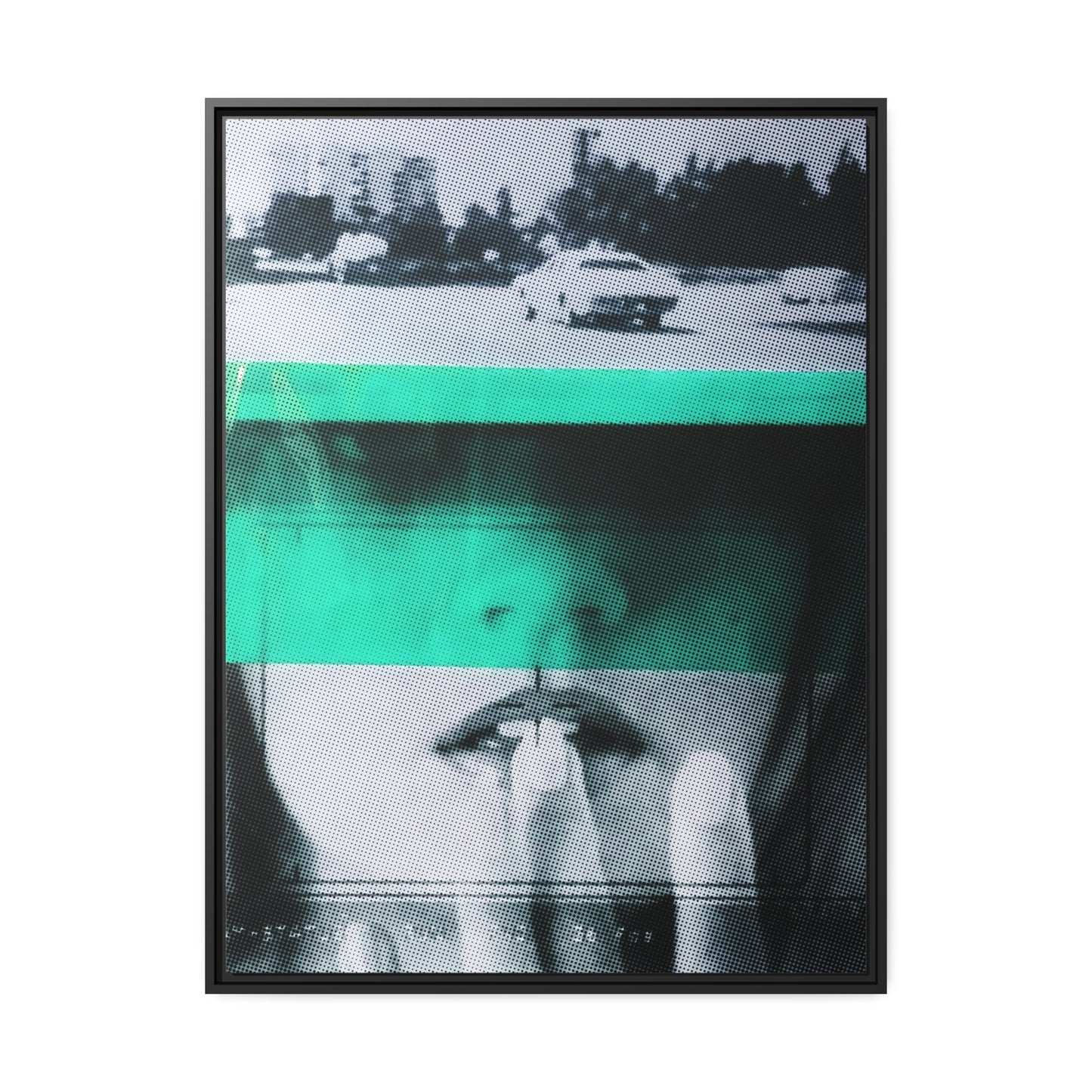 Cadillac Kiss Turquoise - Framed Canvas