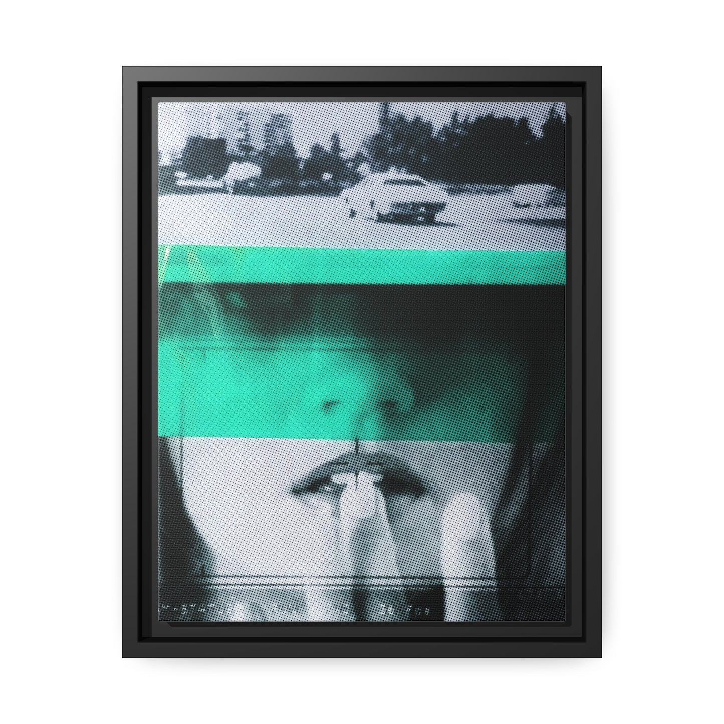 Cadillac Kiss Turquoise - Framed Canvas