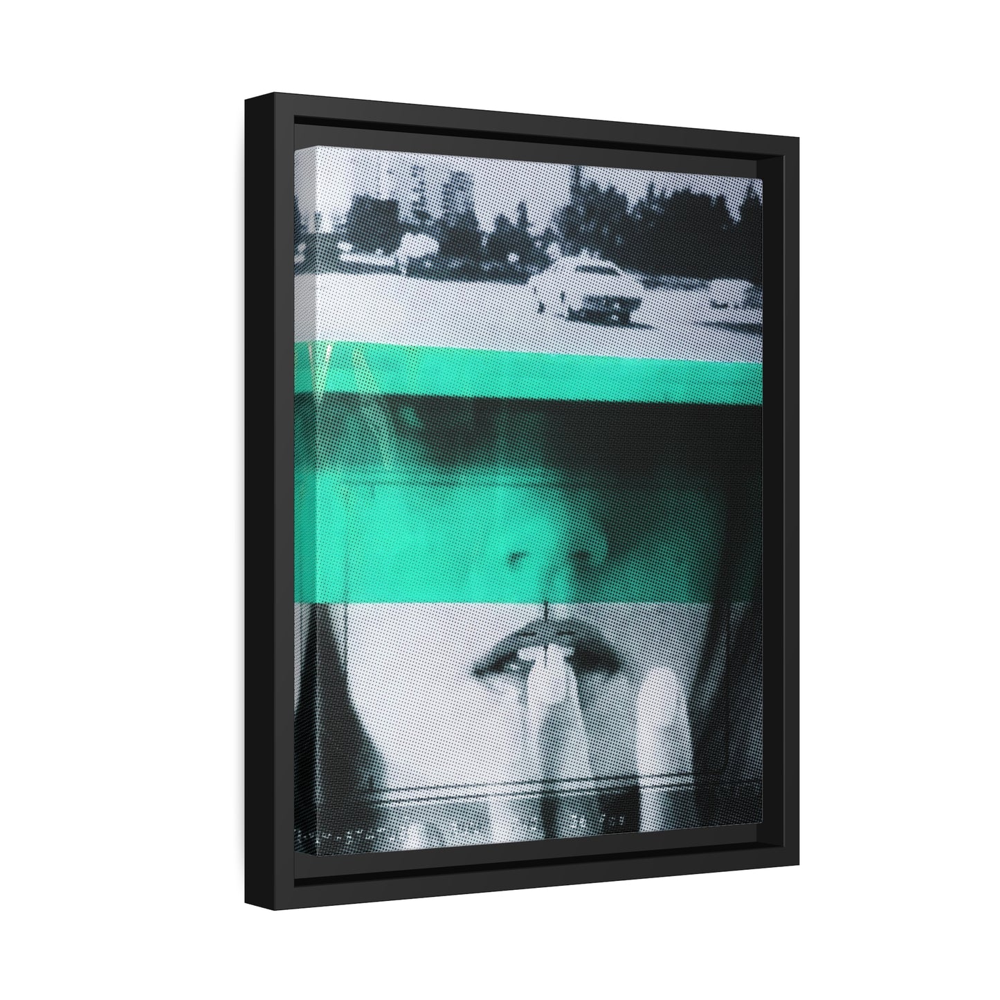 Cadillac Kiss Turquoise - Framed Canvas