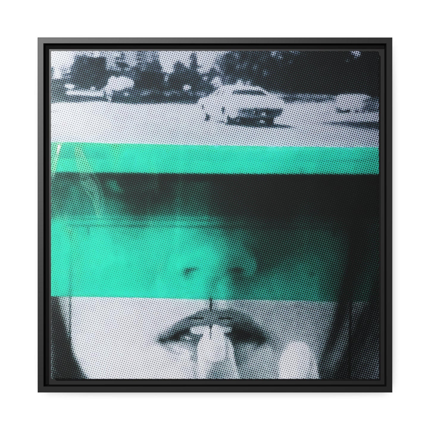 Cadillac Kiss Turquoise - Framed Canvas