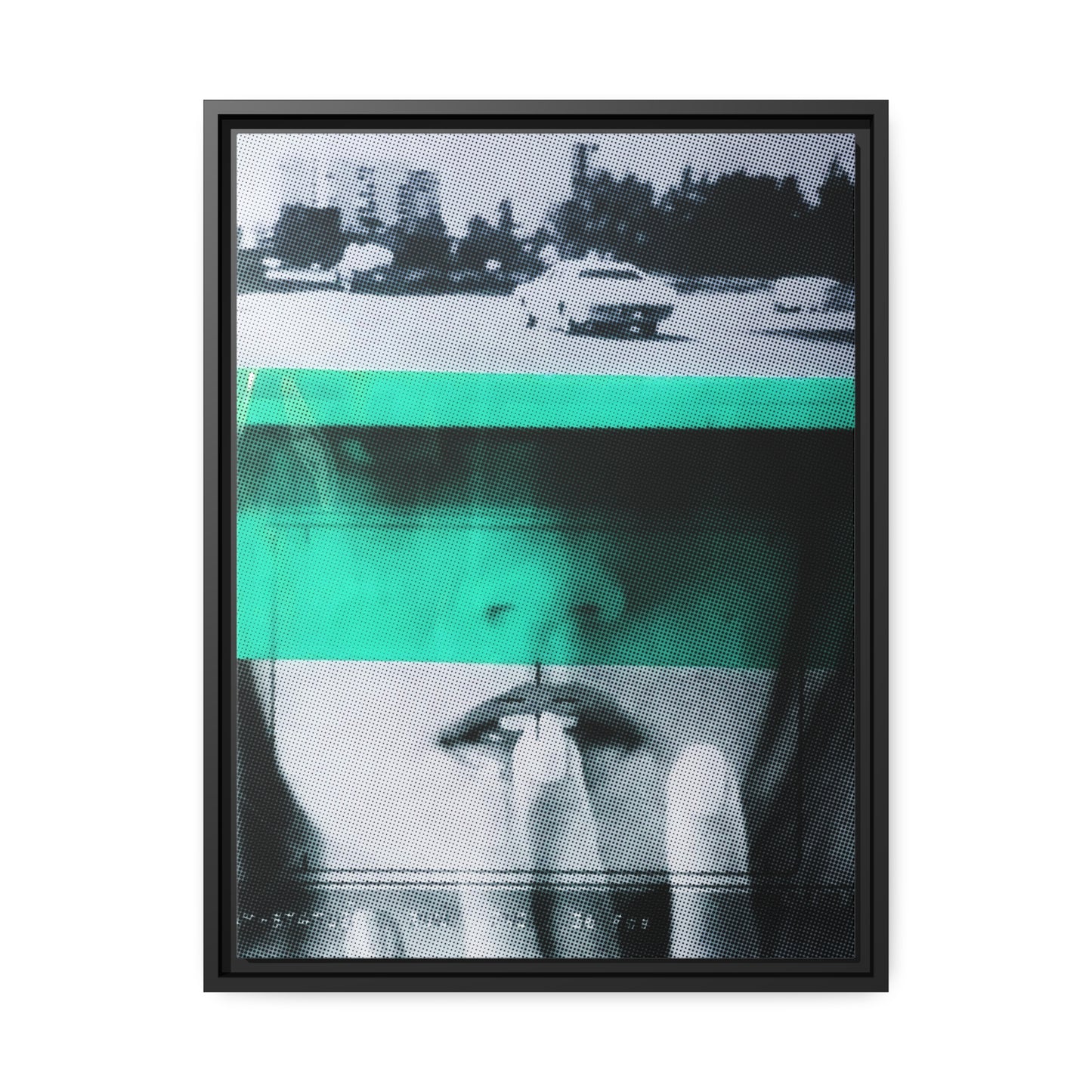 Cadillac Kiss Turquoise - Framed Canvas