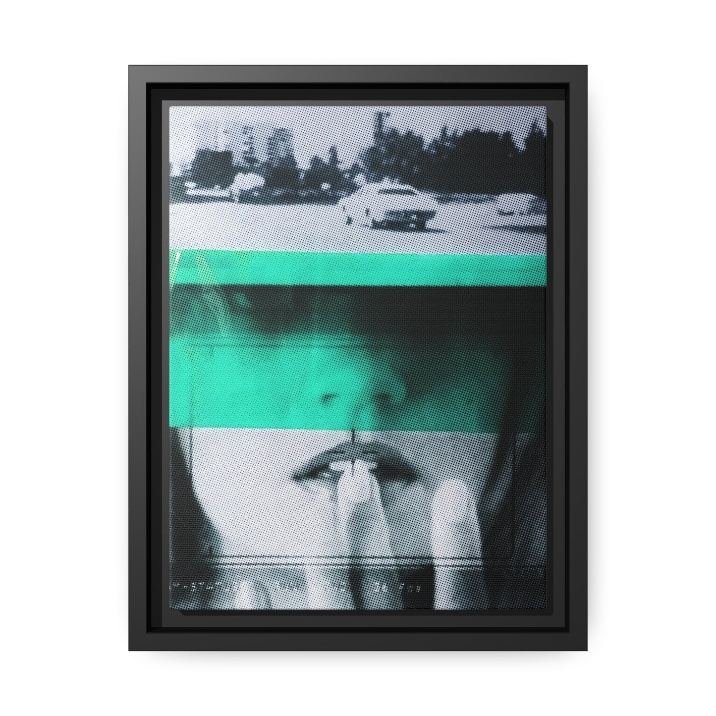 Cadillac Kiss Turquoise - Framed Canvas