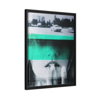 Cadillac Kiss Turquoise - Framed Canvas