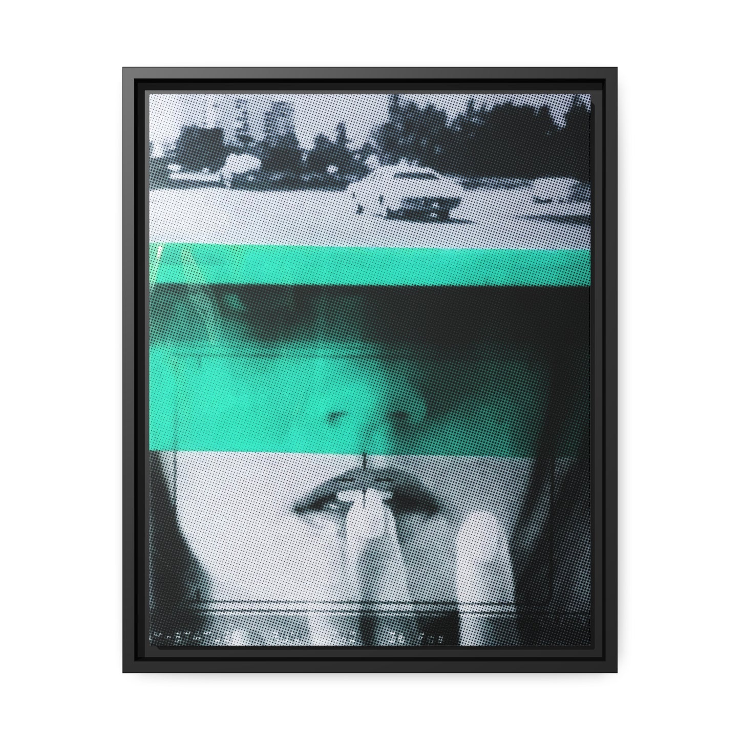 Cadillac Kiss Turquoise - Framed Canvas