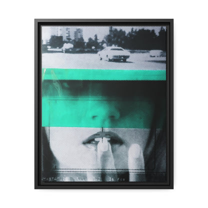 Cadillac Kiss Turquoise - Framed Canvas