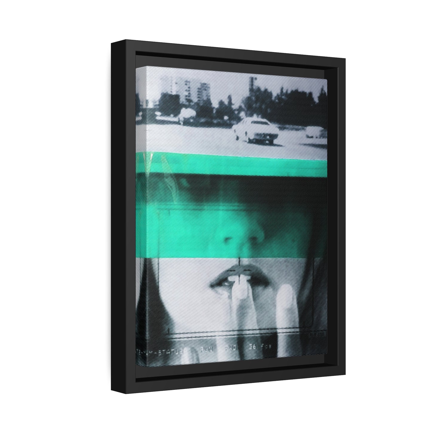 Cadillac Kiss Turquoise - Framed Canvas