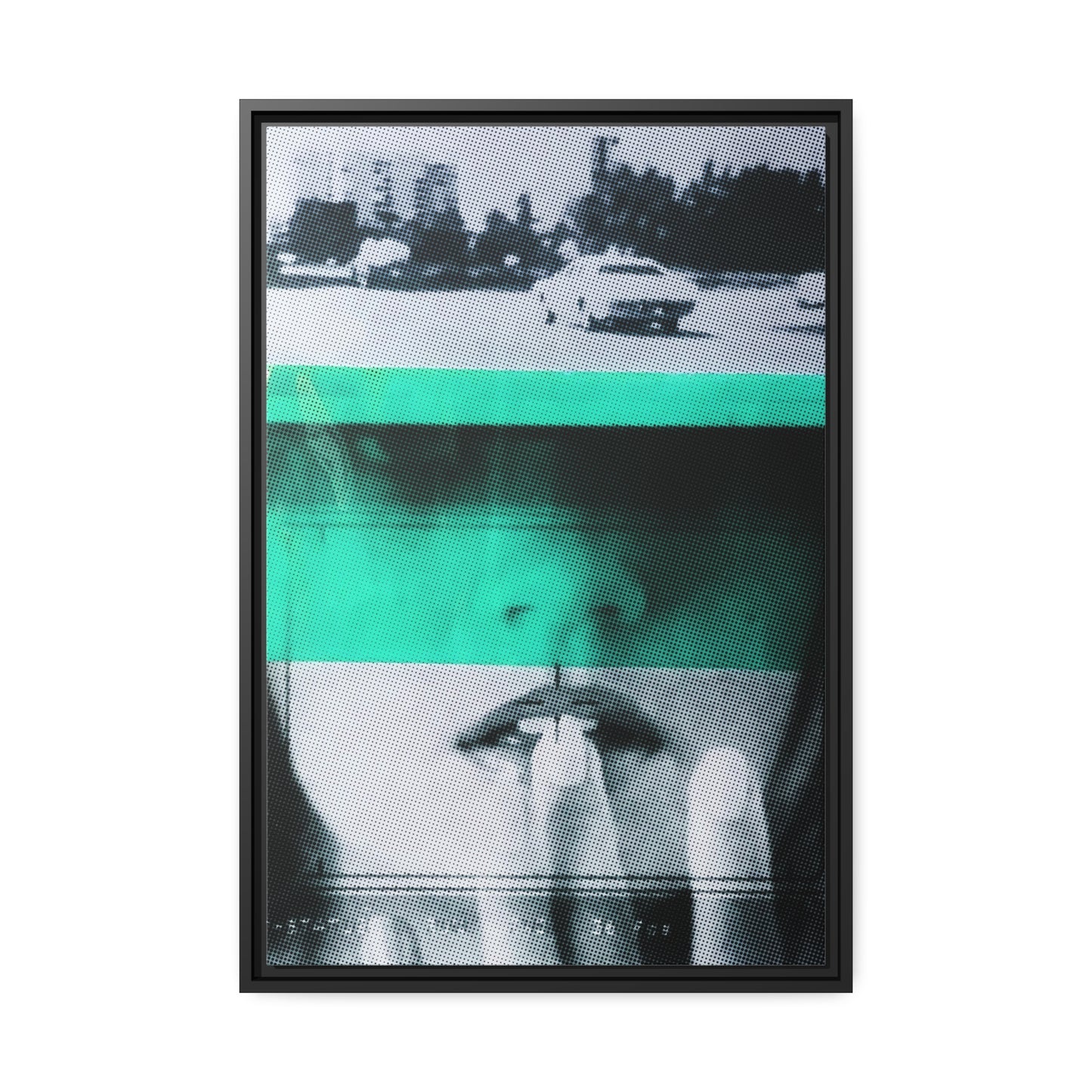 Cadillac Kiss Turquoise - Framed Canvas