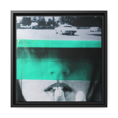 Cadillac Kiss Turquoise - Framed Canvas