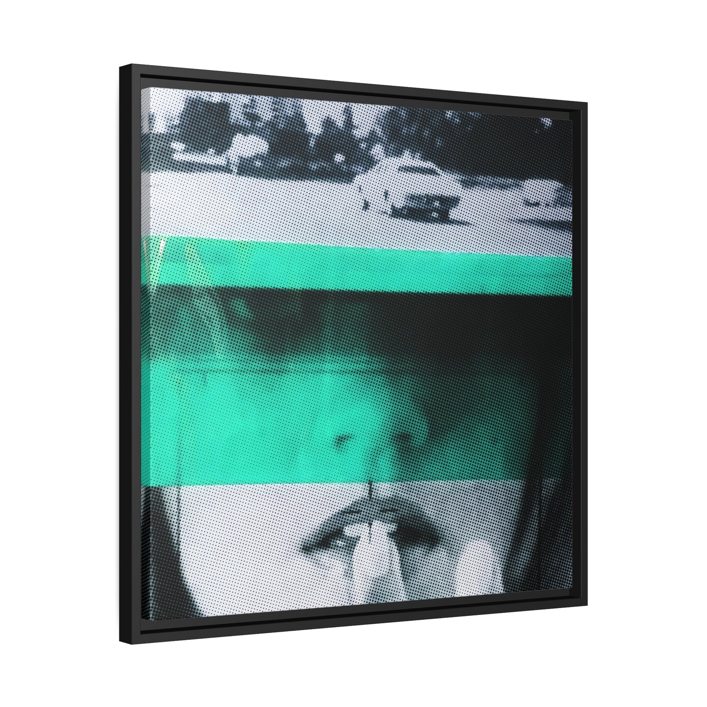 Cadillac Kiss Turquoise - Framed Canvas