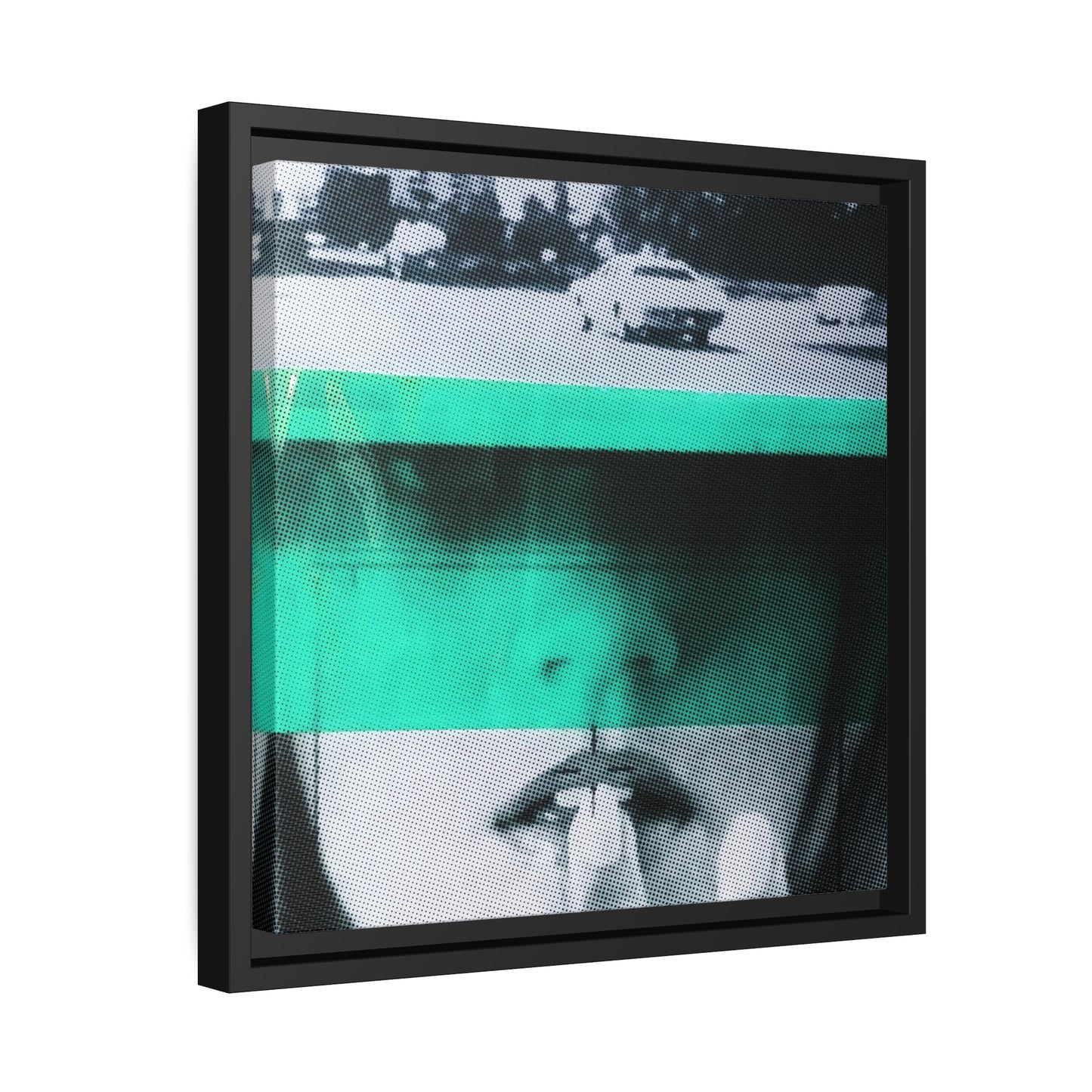 Cadillac Kiss Turquoise - Framed Canvas