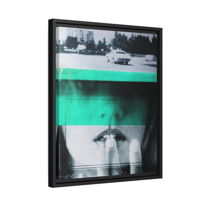 Cadillac Kiss Turquoise - Framed Canvas